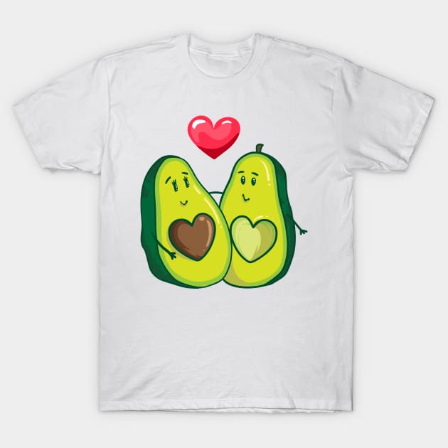 Avocado Love Heart - Cute Vegan & Vegetarian Gift T-Shirt by Shirtbubble